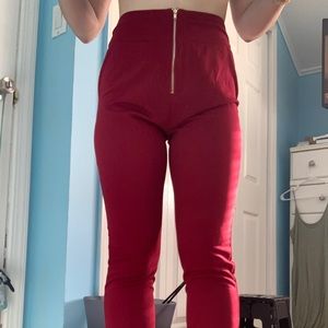 burgundy pants
